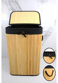 Resim Digithome Dikdörtgen Bambu Çamaşır Sepeti Naturel Cl-6002-8 C1-1-121 Diğer 