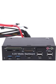 Resim Alfais 5131 5.25 İnç Ön Pnel Usb 2.0 3.0 Esata Kart Okuyuculu Dahili Floppy Disketyuvası 