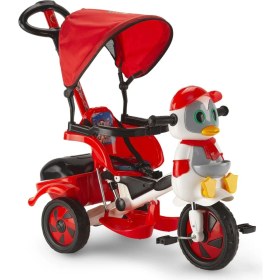 Resim Baby Poufi Penguen Figürlü Ebeveyn Kontrollü Bisiklet Kırmızı 