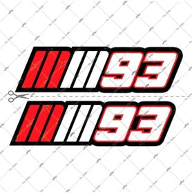 Resim Bay Etiket Rfhlm53 Reflektif Marquez Mm93 Etiketi - 2'li Set 