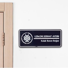 Resim Ofistike Doktora Özel Kapı İsimlik Tabelası Ofis Yönlendirme Kapı İsimlik Doktor Tabela 