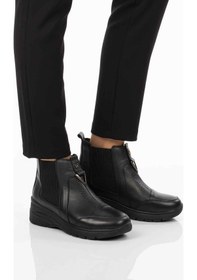 Resim Aspor Siyah Hakiki Deri İçi Polarlı Kadın Düz Bot Çok Renkli 