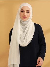 Resim Tuva Şal İç Boneli Şifon Hazır Türban - Ekru - Tuva 