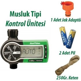 Resim Rain Bird 1zehtmr Musluk Tipi Kontrol Ünitesi 1 İstasyonlu, Teflon, Pil Ve Adaptör Seti 