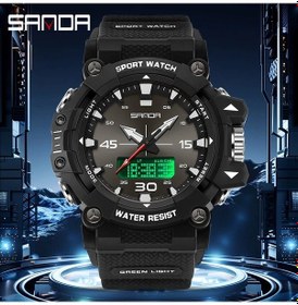 Resim Oldfriend Sanda Erkek 5atm Su Geçirmez Kronograf Alarmlı Spor Saati Army Green Diğer 