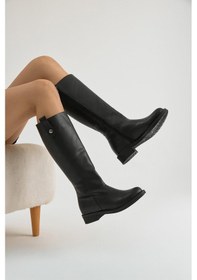 Resim Termo Taban Fermuarlı Kadın Siyah Çizme Tbfzlcmc105 Siyah 