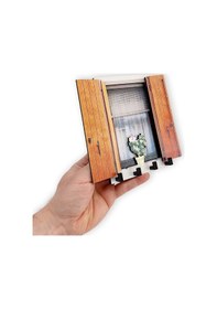 Resim CajuArt Ahşap Panjurlu Saksı Çiçekli Pencere Hol Askılık Anahtarlık Kahverengi 