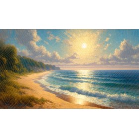 Resim Venspor Sakin ve Huzurlu Plaj Manzarası Arkaplan 200 x 150 cm Fon Duvar Örtüsü 