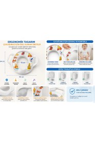 Resim Primeaks Çocuk Klozet Adaptörü Kaydırmaz Tuvalet Eğitim Oturağı Ergonomik ve Kolay Temizlenebilir 