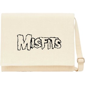 Resim Misfits Logo Black Krem Kanvas Postacı Çantası - Krem 