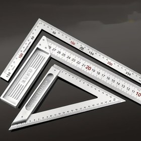 Resim 1 adet Hassas Paslanmaz Çelik Açı Cetveli, 300mm Kalınlık - Dayanıklı Ahşap İşleme Ölçüm Aracı 