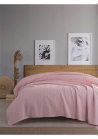 Resim Çift Kişilik Waffle Pike 210x230cm, %100 Pamuk, Petekli Pike Pudra 