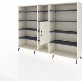 Resim Hyperion Dolap 12 Raflı Tek Kapaklı 220x44x163 Aytaşı-aytaşı/ant Aytaşı-aytaşı/antrasit 