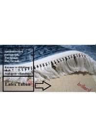 Resim Brillant Ipek Latex Kaymaz Taban Halı-Aden Hj11745.806-(90X160) 