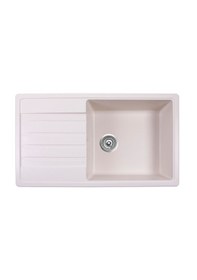 Resim Simpex Tek Göz Damlalıklı Granit Eviye Krem 86x50cm 