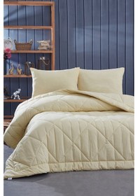Resim Komfort Home Tek Kişilik %100 Pamuk Kumaş Yorgan Seti / Sarı 