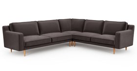 Resim Klem Slim 283 x 257 Köşe Ahşap Ayak - Kadife - Kül Gri / Açık / Rahat Dolgu 