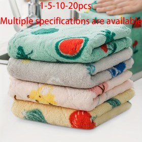 Resim 1-20'li Paket Mutfak Temizlik Bezleri, Yeniden Kullanılabilir, Süper Emici, Yıkanabilir Koral Fleece Havlular, Hızlı Kuruyan, Mutfak Kullanımına Uygun 