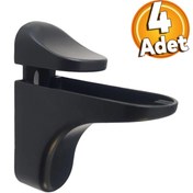 Resim Pelikan Etajer Cam Tutucu Ahşap Raf Tutucu Cam Etejeri Metal Vidalı Siyah (4 ADET) 
