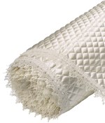 Resim Kaizen Carpet Krem 45 Cm X 10 Mt Lüks Saten Kapitone Fransız Güpür Detay Raf Çekmece Örtüsü/dolap Örtüsü 