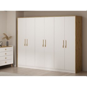 Resim Mitra 6 Kapaklı Dolap - Beyaz/artisan Çok Renkli 