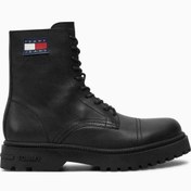 Resim Tommy Jeans Lace Up Mid Smooth Boots Black 