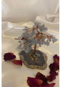 Resim Doğaltaş Avanturin Taşı Doğal Taş Bakır Hayat Ağacı Stres Meditasyon Taşı 