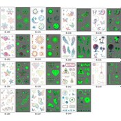 Resim Sones 10 Adet Su Geçirmez Işıklı Dövme Çıkartmaları Gradyan Geçici Dövme Çıkartmaları Eı-140 