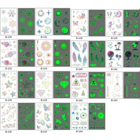 Resim Sones 10 Adet Su Geçirmez Işıklı Dövme Çıkartmaları Gradyan Geçici Dövme Çıkartmaları Eı-140 