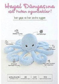 Resim Peluş Ahtapot Uyku Ve Oyun Arkadaşı Mavi Mavi 