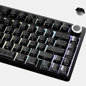 Resim 1 Set of Cool Equi-Height Keycaps, Orijinal Yükseklik, 97 Tuş, Çift Renkli Enjeksiyon Kalıplama, Şeffaf Dayanıklı Font ve Çizgi Tasarımı, Çatlak Işık Etkisi Periferik, Siyah/Beyaz Renk Seçenekleri Ofis/Oyun için Uygun 
