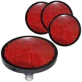Resim Cloudstore 4 Adet 60mm Kırmızı Yuvarlak Vida Bağlantılı Römork Reflektörü Kamyon Karavan 
