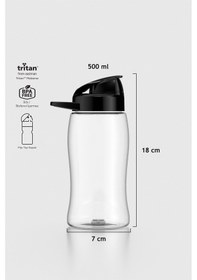 Resim Renga Lidya 500 Ml Siyah Kapaklı Tritan Matara 911031 Siyah 