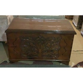 Resim Ankara Mobilya Ahşap Kayın El Oymalı Kilitli Parlak Çeyiz Sandığı 