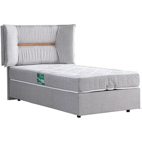 Resim Setaymobilya Baza, Lizbon Tek Kişilik Baza + Başlık + Comfort Yatak, Açık Gri 