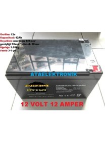 Resim Ata Elektronik Pilsan Markaya Uyumlu Akülü Araba Atv Jeep Araç Uyumlu 12 Volt 12 Amper 12V 12AH 20HR (Ölçü : 151X98X95 mm (+-2mm)) 