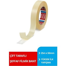 Resim Çift Taraflı Filmik Bant, Genel Amaçlı Filmik, Şeffaf, 25m X 50mm 