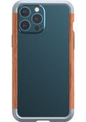Resim Iphone Uyumlu 13 Pro R-just Darbeye Dayanıklı Demir + Ahşap Tampon Koruyucu Kılıf 