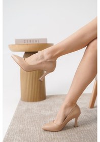 Resim Daxtors Nicole Kadın Rahat Şık Topuklu Ayakkabı Stiletto Krem 