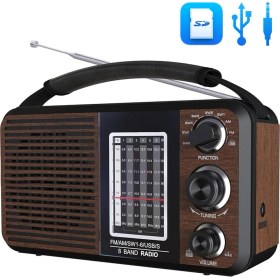 Resim Ayt Magicvoice USR11 Analog Portatif Nostaljik Radyo Fm USB Sd Mmc Aux 88-108 Fm Frekans Aralığı Ses Bombası 