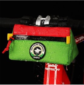 Resim Dancemonkey Wolfılıst Mtb Bisiklet Gidon Çantası Su Geçirmez Üçgen Saklama Çantası - Koyu Mor Gidon Altın 