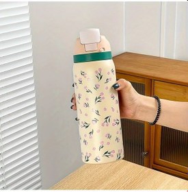 Resim Willowhaven Pembe 1000ml Çiçek Desenli Paslanmaz Çelik Termos 