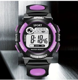 Resim Cloud011 Mor Işıklı Spor Saati - Çok Fonksiyonlu Okul Ve Outdoor İçin Diğer 