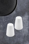 Resim nazen MimHome Tuzluk 7cm Sade Beyaz +Plastik Kapaklı:HORECA Masaüstü Sofra Aksesuar 