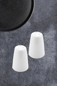 Resim nazen MimHome Tuzluk 7cm Sade Beyaz +Plastik Kapaklı:HORECA Masaüstü Sofra Aksesuar 