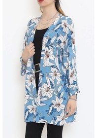 Resim Desenli Kimono Açıkmavi - 1658.1095. Çok Renkli 