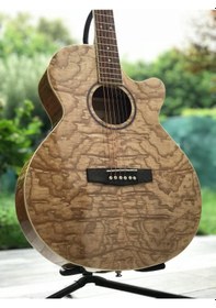 Resim Cort SFX-AB Open Pore Black Elektro Akustik Gitar 