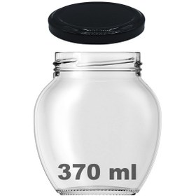 Resim Afracam 370 ML Siyah Metal Kapaklı Şeffaf Yumurta Cam Kavanoz 