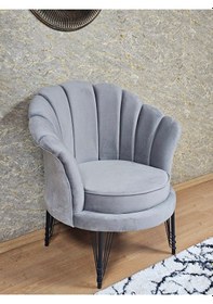 Resim Tekli İstiridye Siyah Boyalı Telli Ayak Çay Seti Koltuk Tekli Ber Çok Renkli 