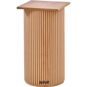 Resim Masifart Londra Dar Çizgili Ayak Cilasız Ham Ahşap 